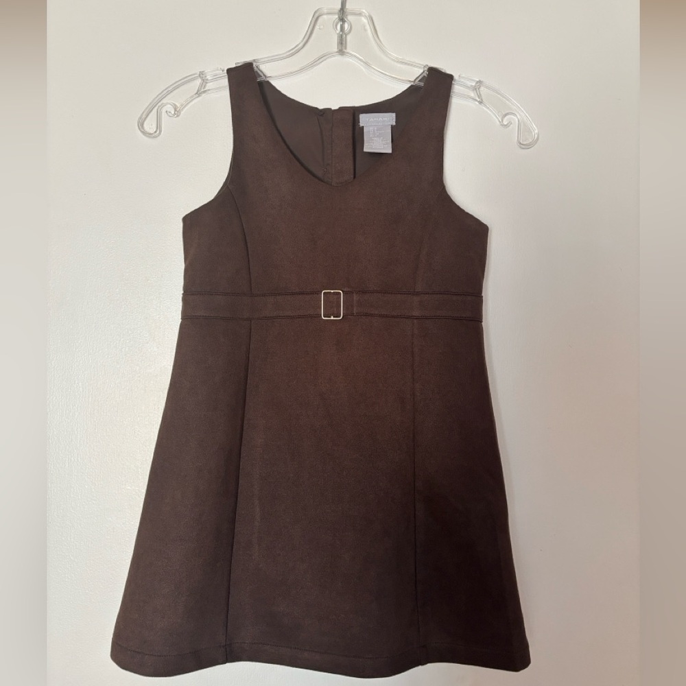 TAHARI  Brown Sleeveless Dress with Belt